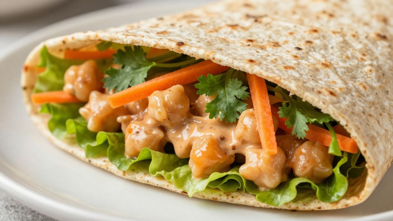 Buffalo ranch chickpea wraps with lettuce and carrots.