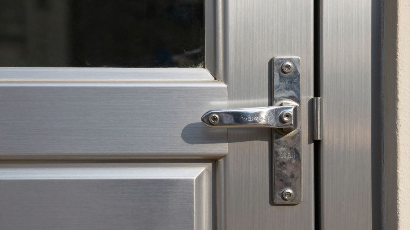 Commercial aluminium door with PAS 24 security rating.