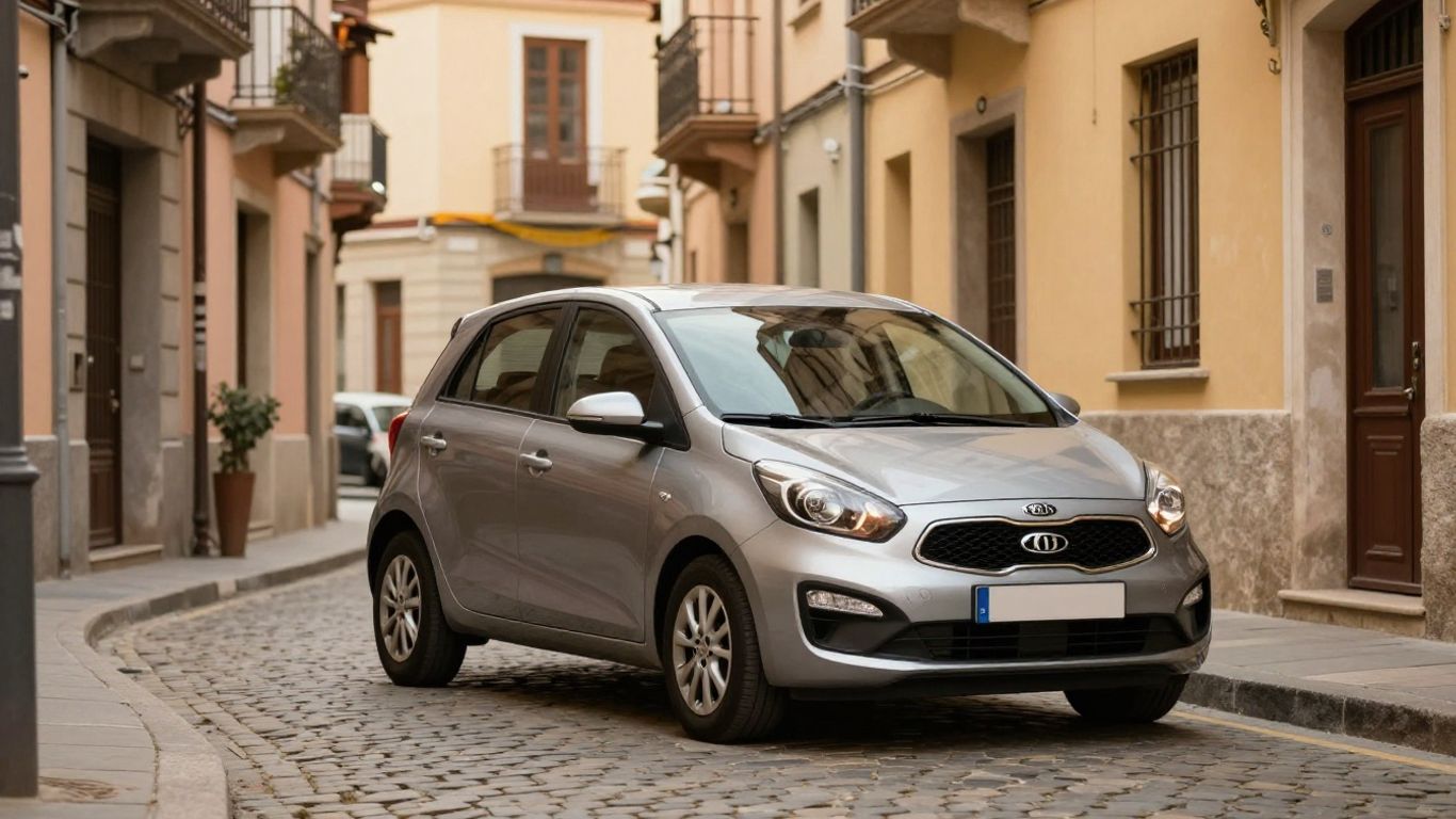 Kia Picanto in einer belebten Altstadt