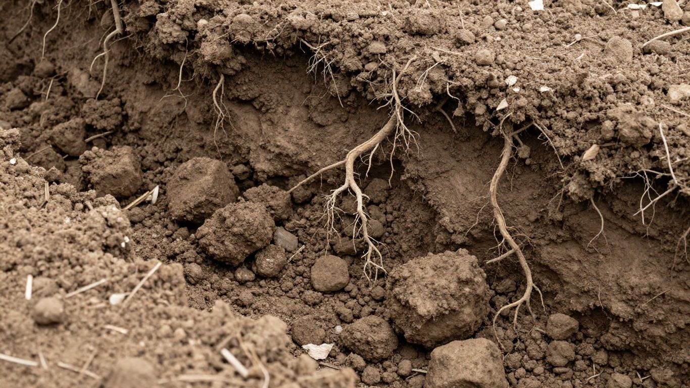 Saturated soil cross-section showing instability and weakened root support.