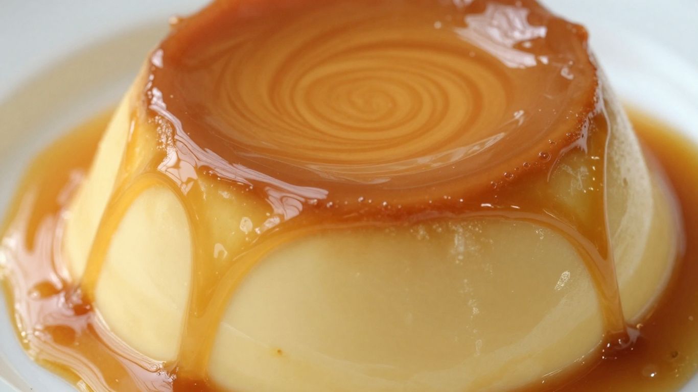 Creamy Cuban flan with golden caramel topping.