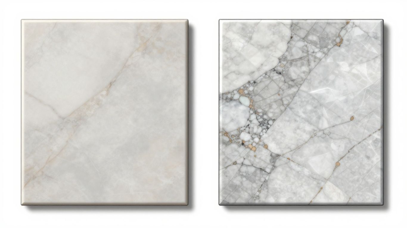 Honed vs polished marble finishes sketch