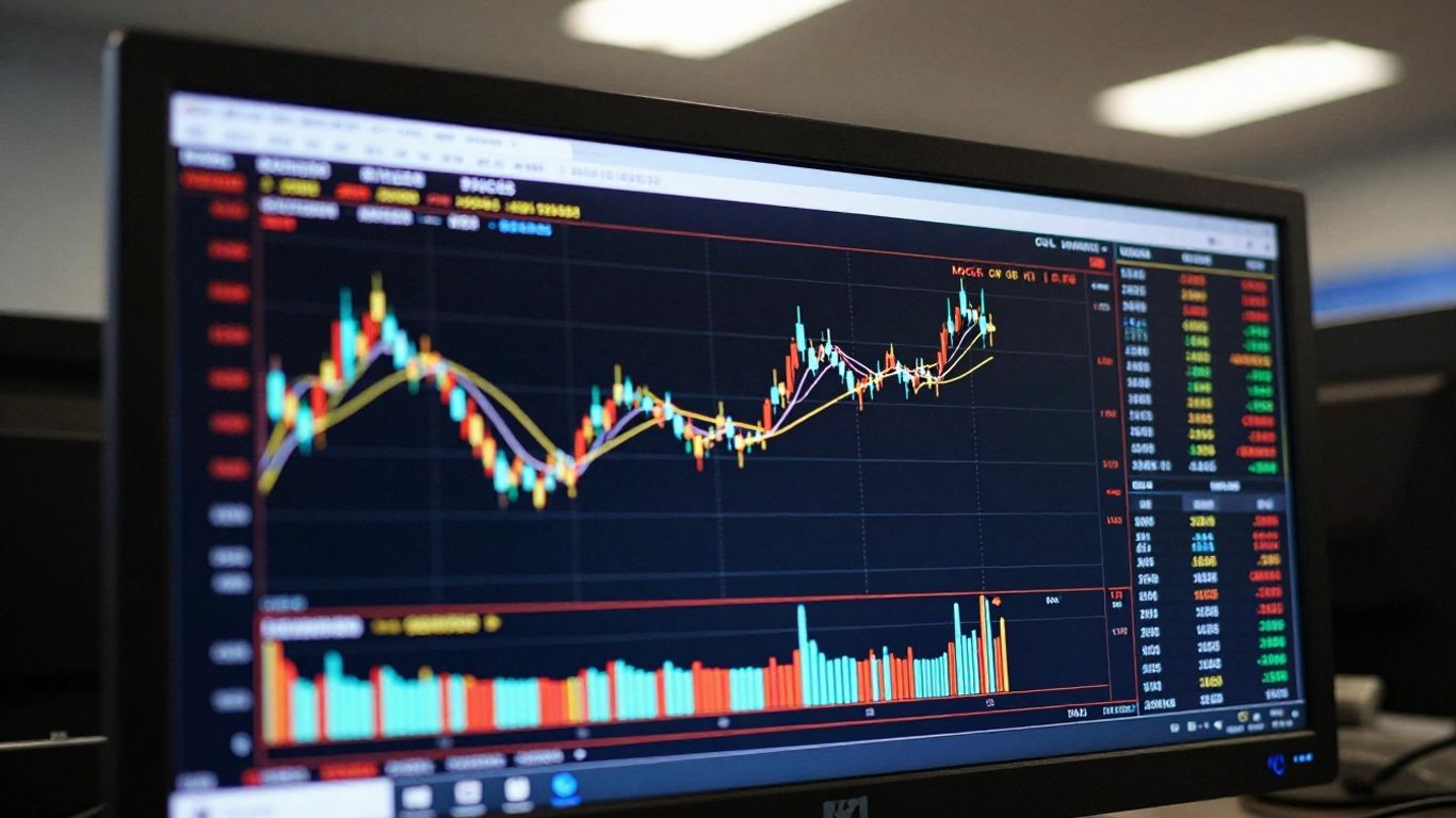 MACD indicator on a trading chart.