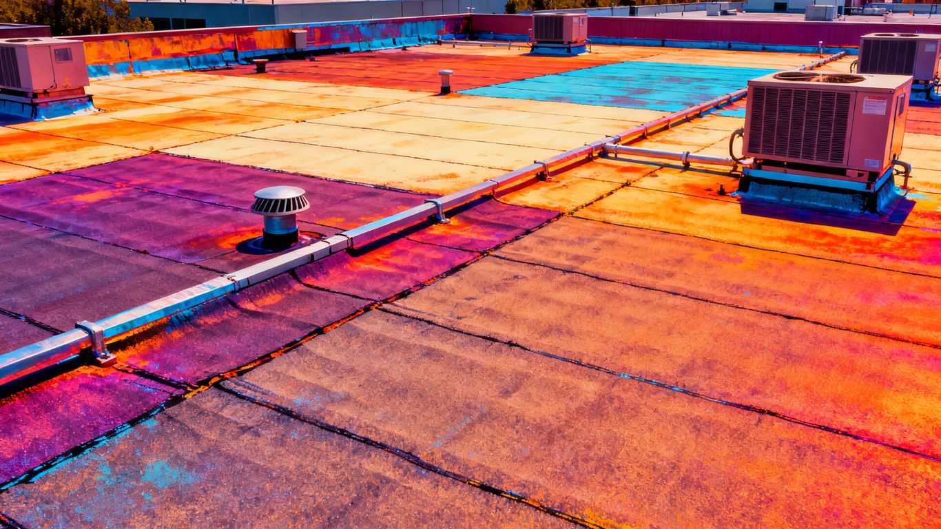 Thermal drone imagery of commercial roofing