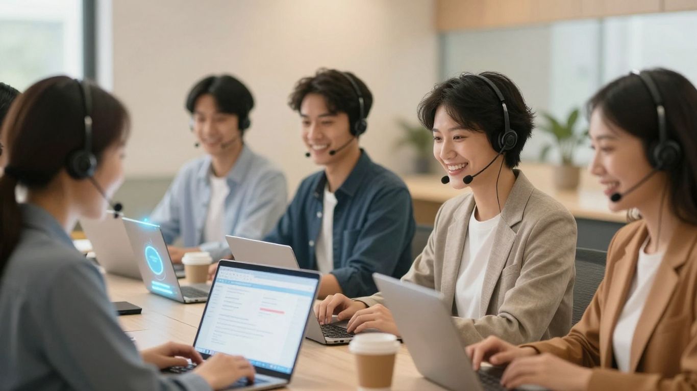 Customer support agents providing personalized assistance to clients.