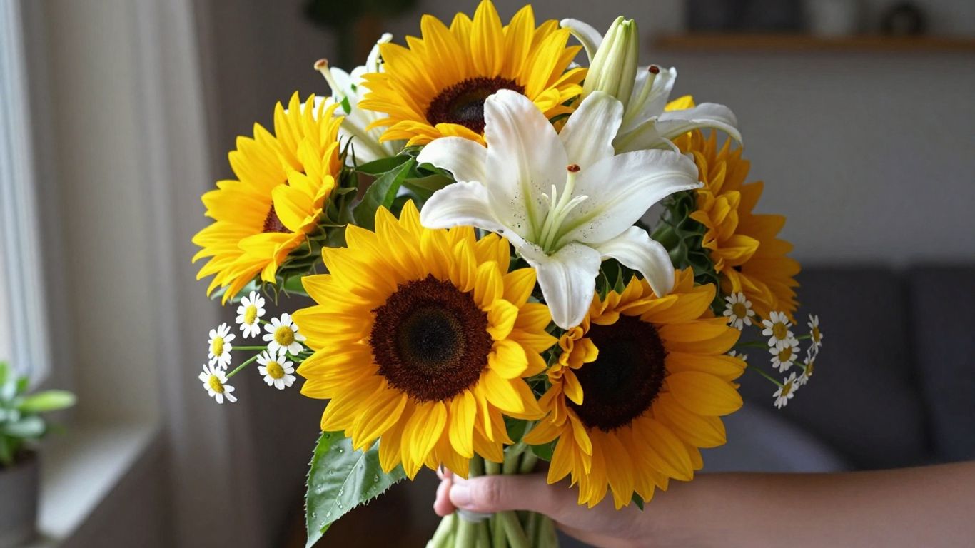 A vibrant bouquet of fresh seasonal flowers