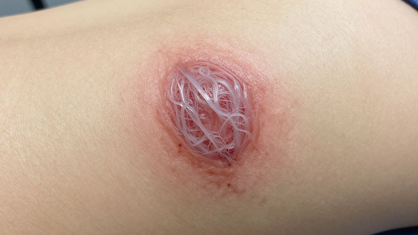 Microscopic wound matrix with collagen fibers