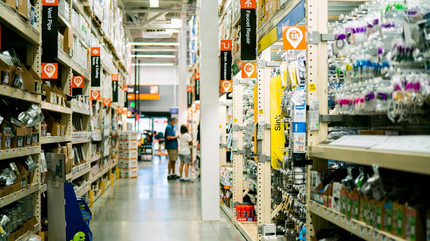 Inside the busy aisles of the retail store