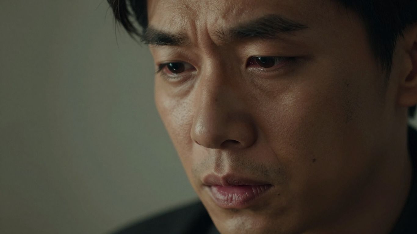 Character's face showing deep emotion in a 3D drama.