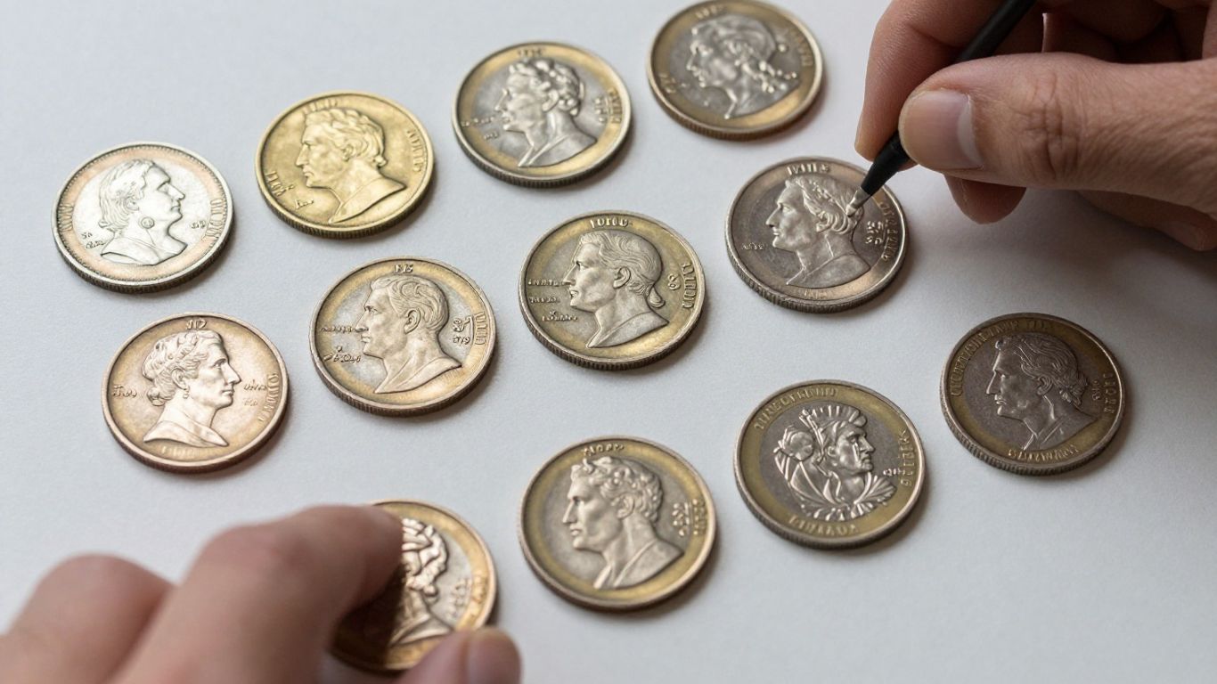 Coin collecting type set assembly