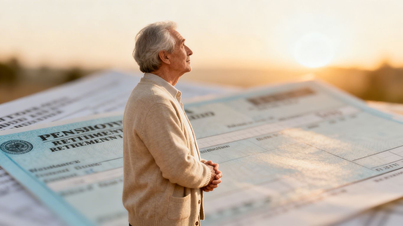 Senior person contemplating retirement and disability benefits.