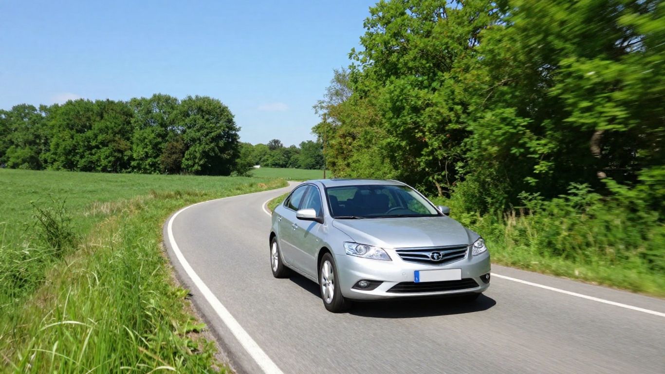 Zügige Fahrt auf einer Landstraße