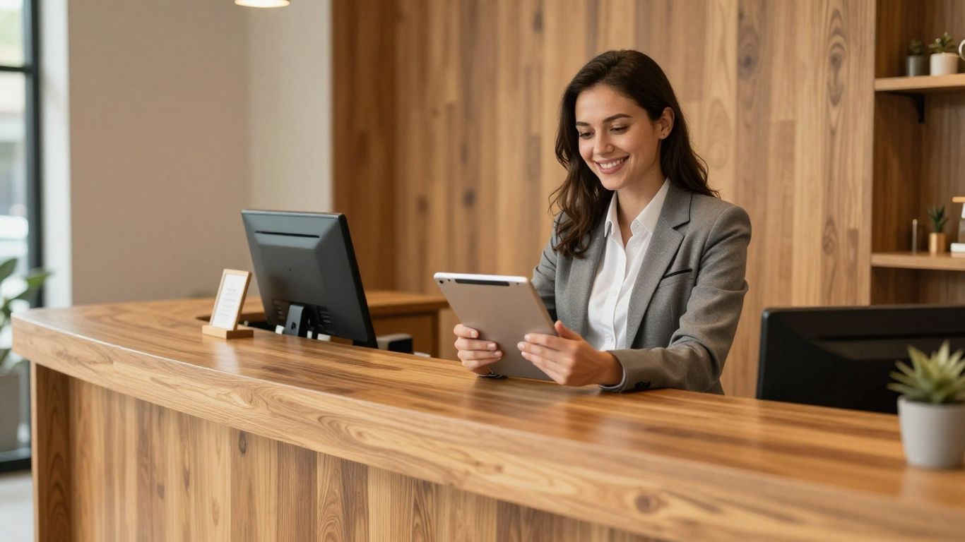 Client présentant un bon d'échange à la réception