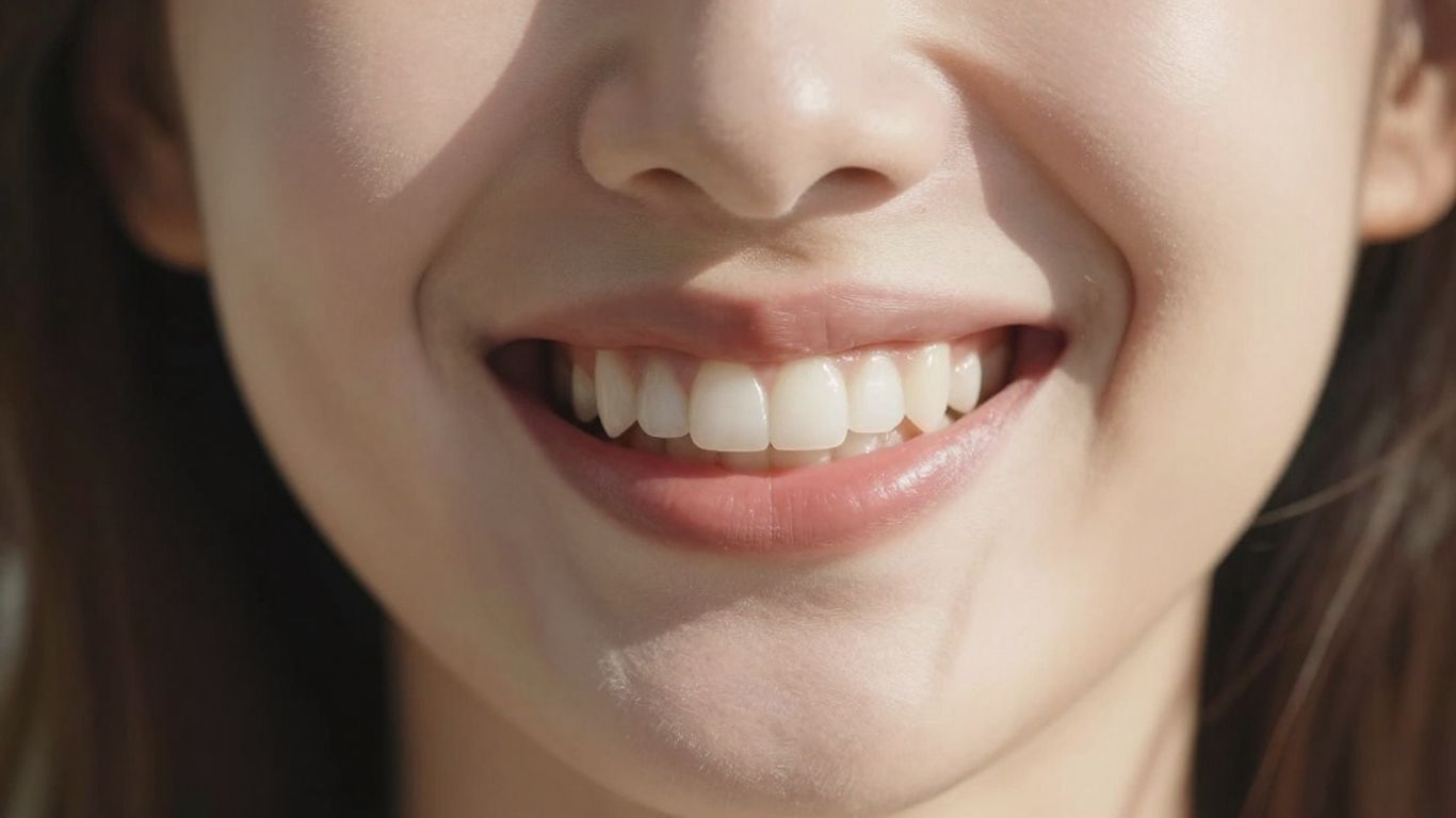 Smiling person with healthy white teeth
