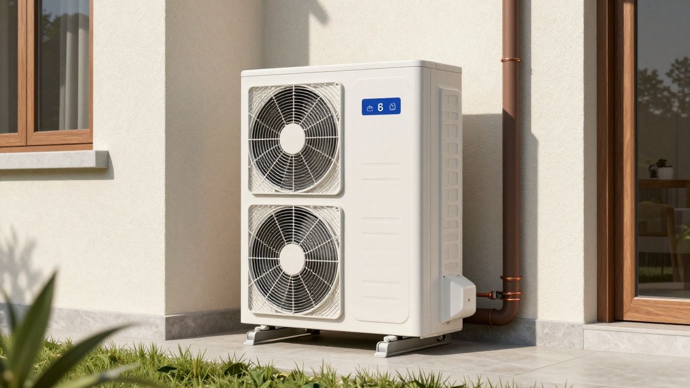 Installation d'une pompe à chaleur air eau extérieure.