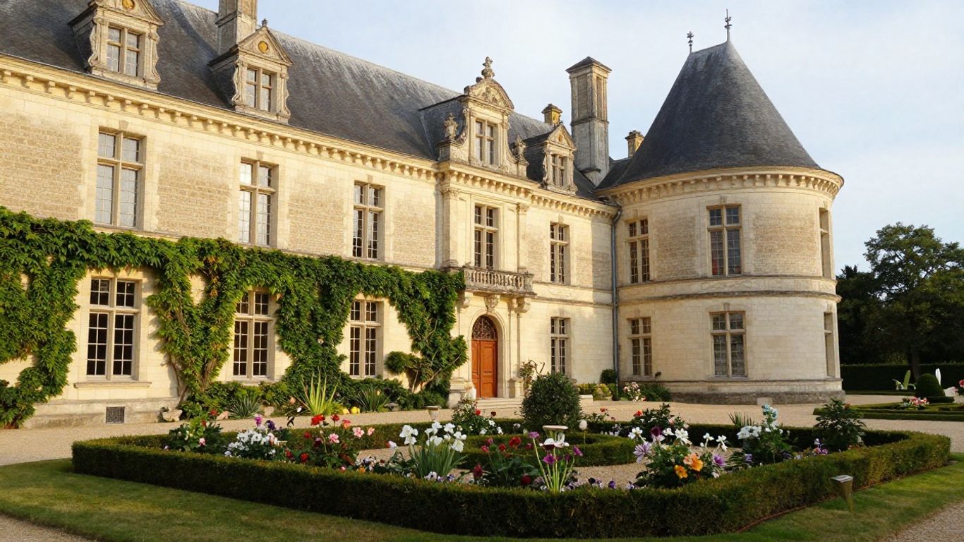 Romantic château courtyard near Amboise