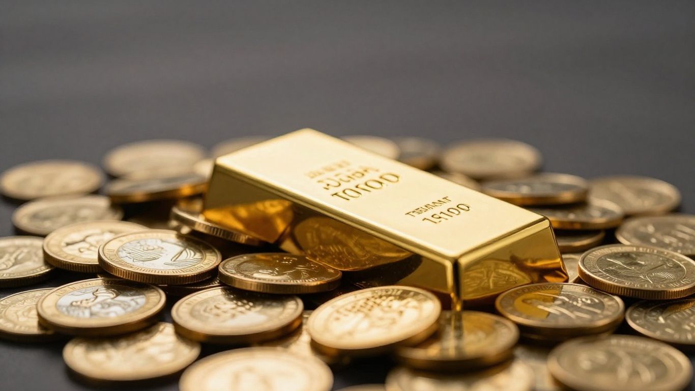閃亮的金條和金幣