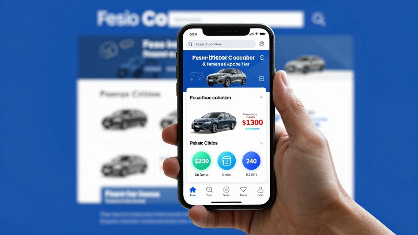 Smartphone-Display mit Finanzvergleichsseite