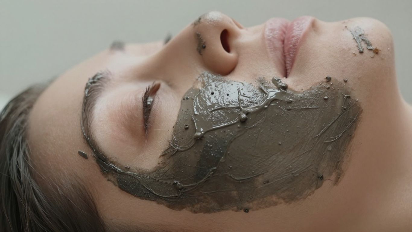 Boue de la Mer Morte appliquée sur un visage