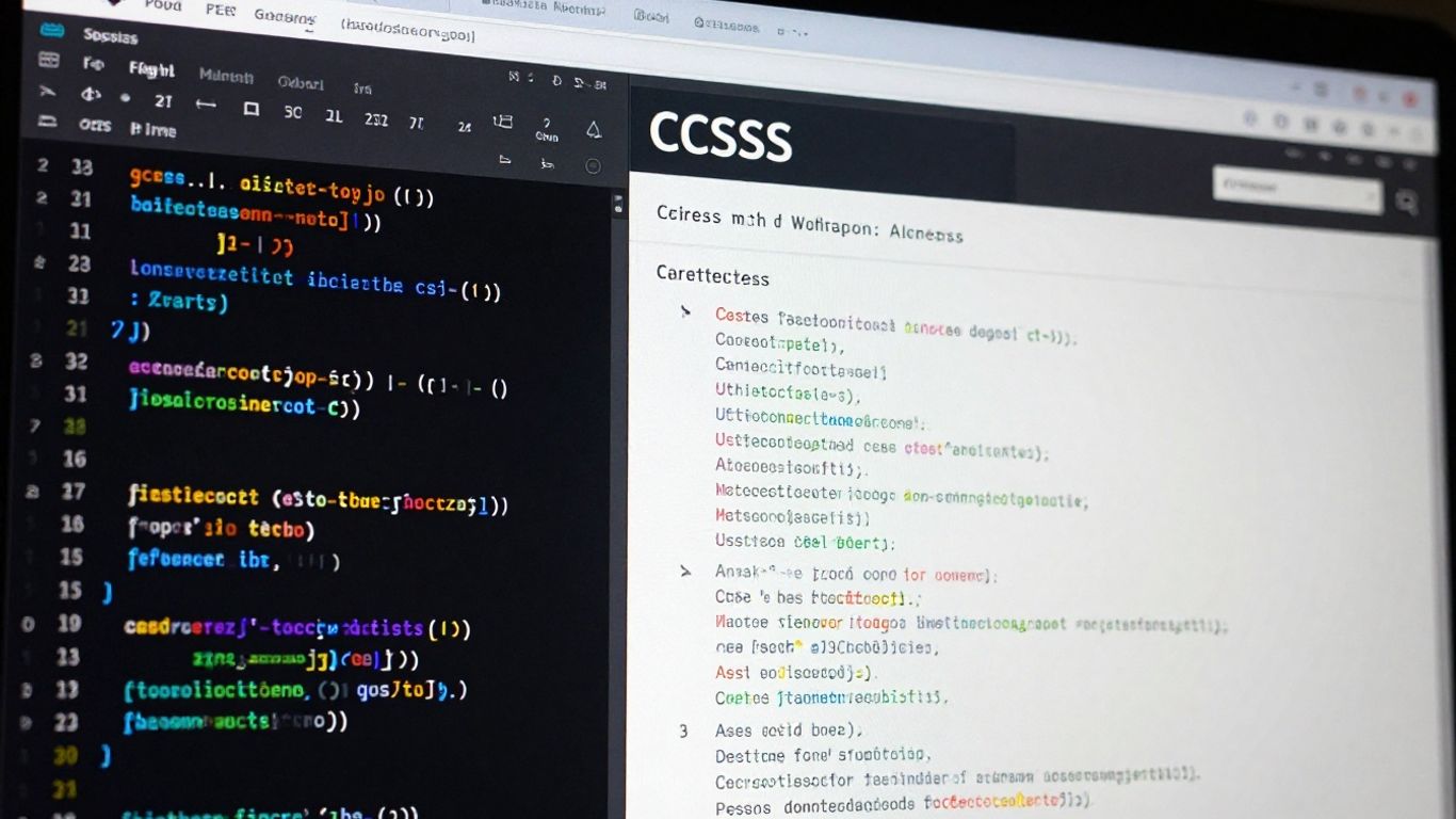 Website CSS code displayed on a computer screen.