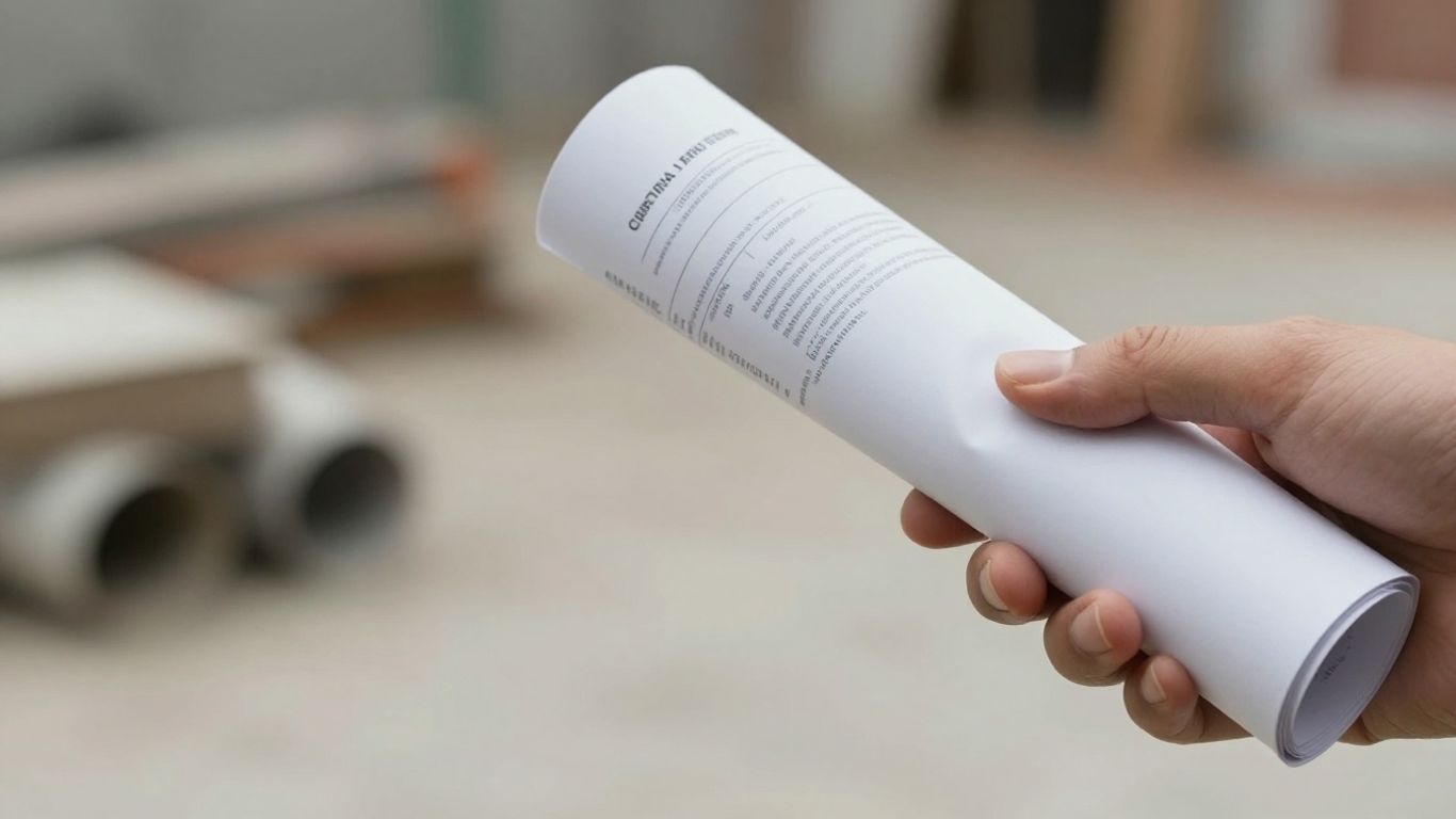 Texas property lien process document and construction materials.