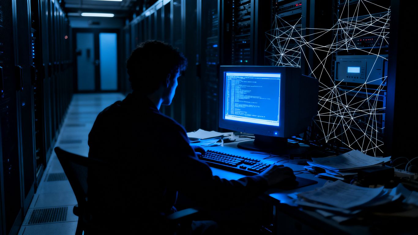 Attacker accessing a network through a vulnerability