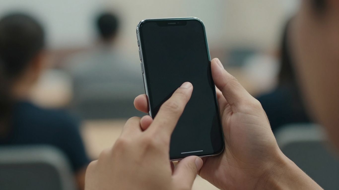 Hände schützen einen Smartphone-Bildschirm, Datensicherheit.