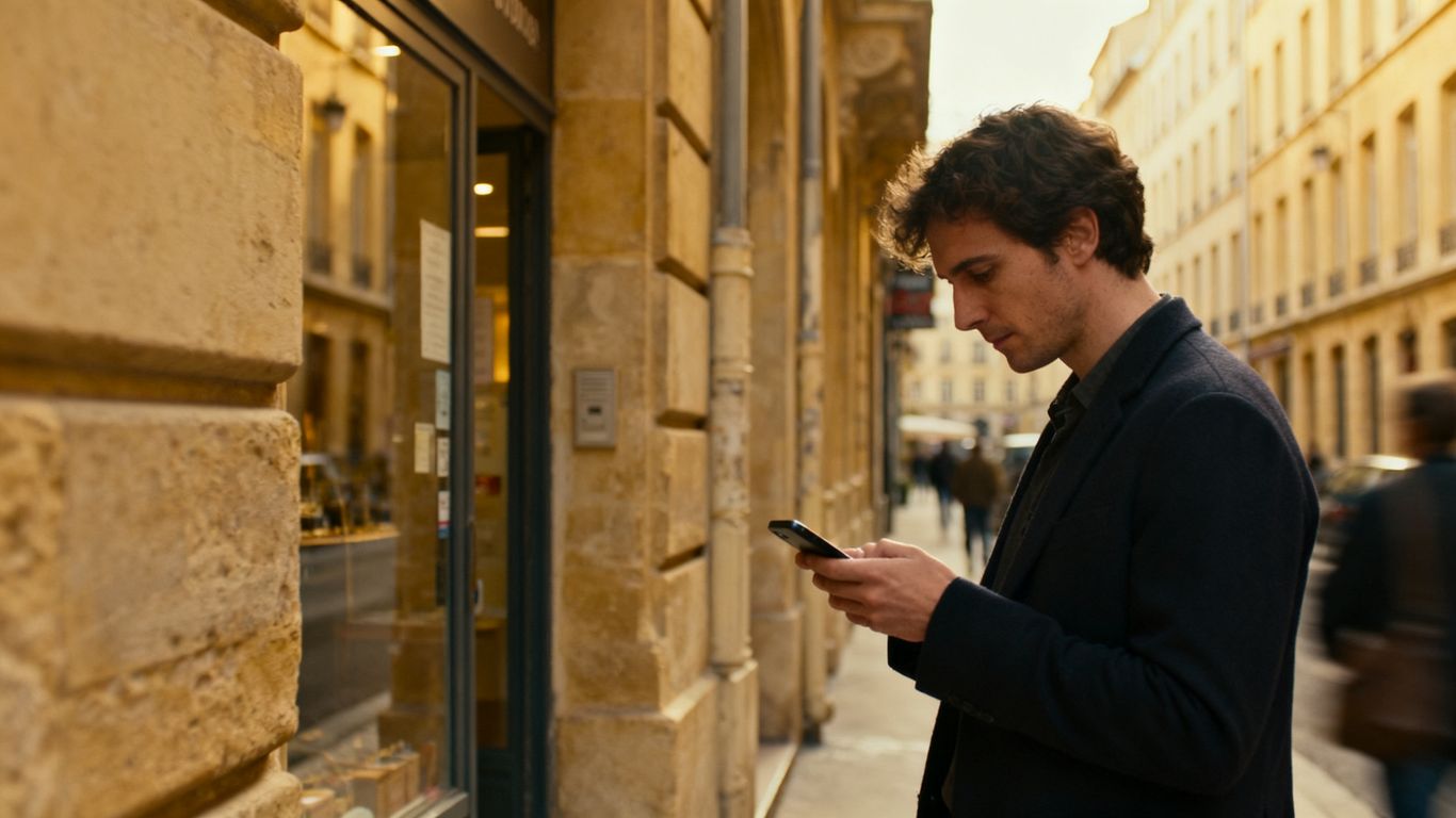 Recherche d’un commerce local sur smartphone