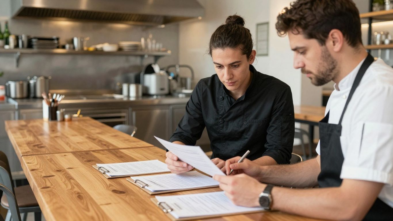 Équipe analysant les opérations d’un restaurant