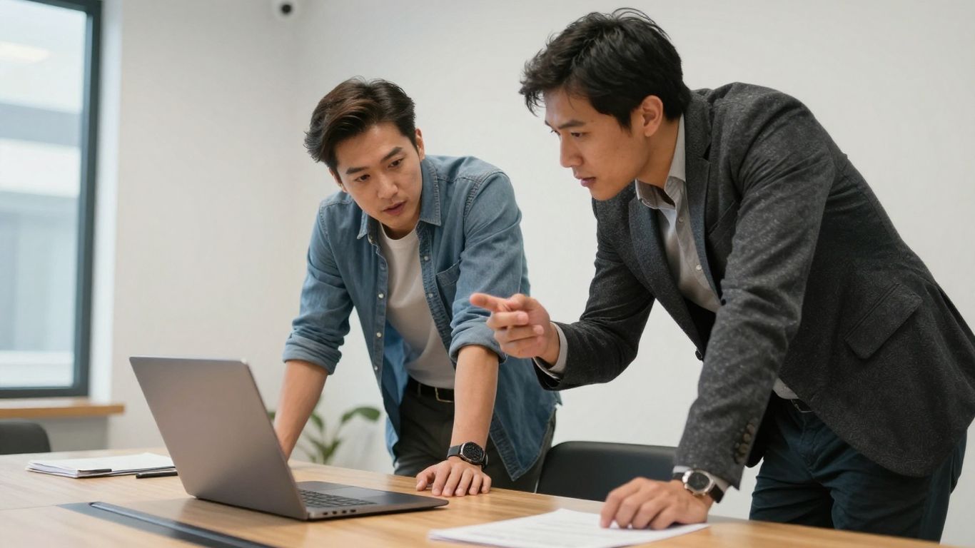 Business partners discussing plans in a meeting room