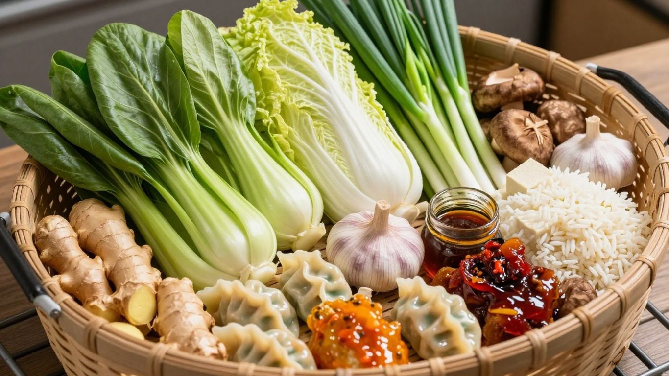 Colorful Chinese-inspired grocery meal