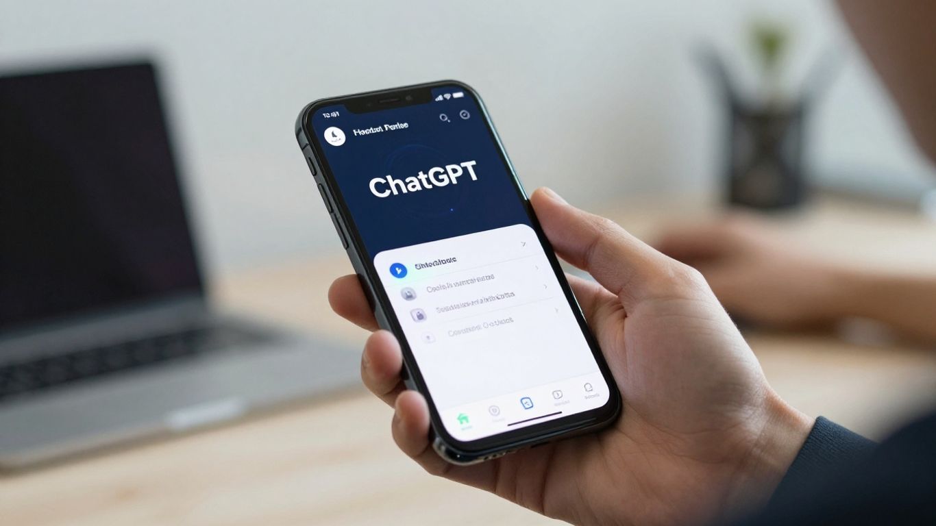 Interface de ChatGPT sur un smartphone