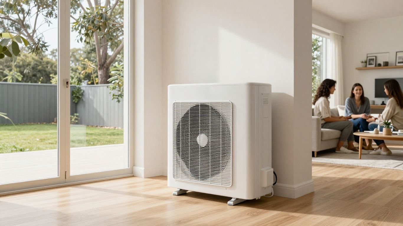 Australian home with efficient heat pump