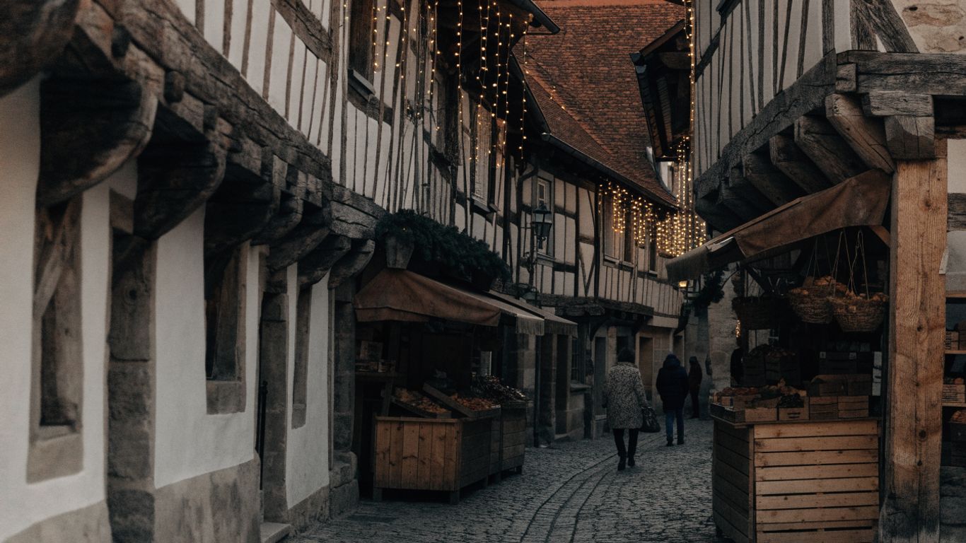Colmar’s old town glowing with Christmas lights