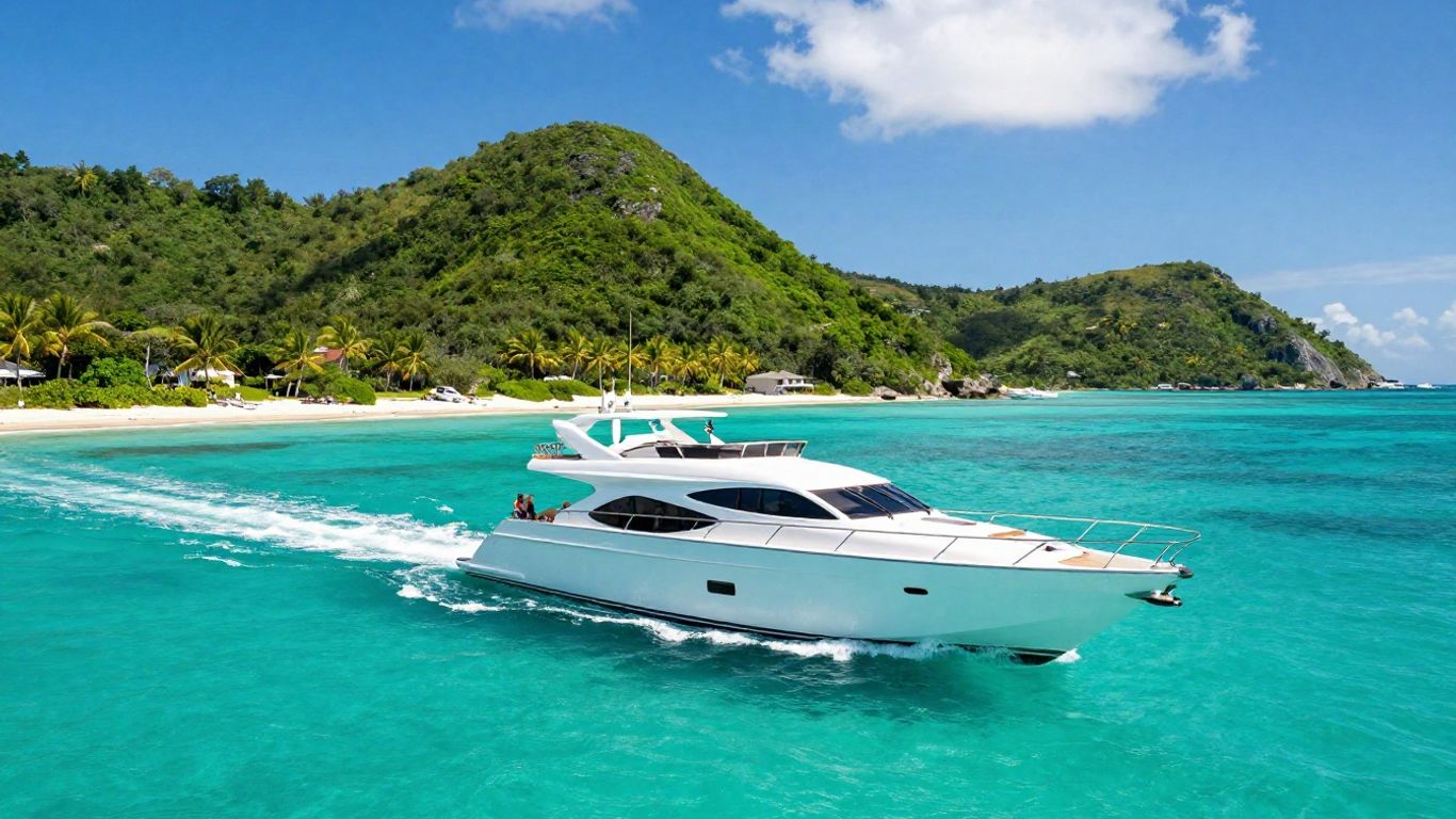 Luxury yacht sailing in the British Virgin Islands