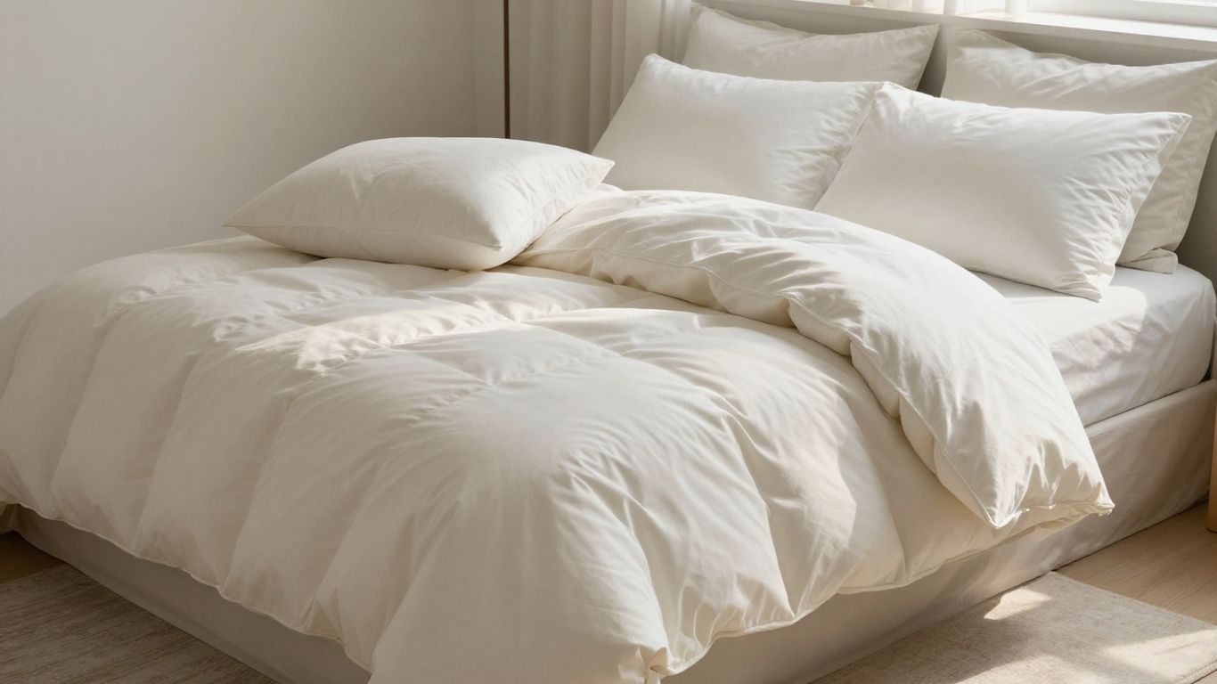 Cozy duvet and sham pillows on a neatly made bed.