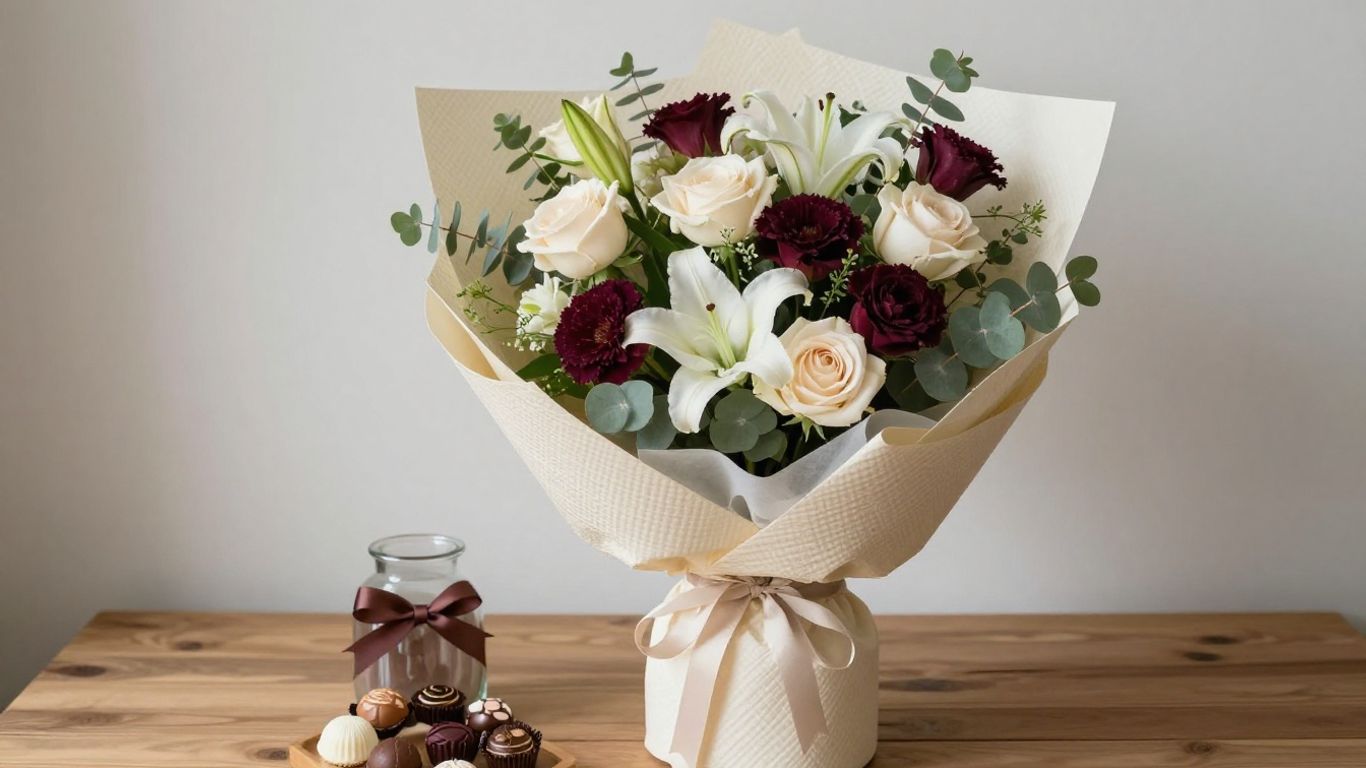 Handcrafted flower bouquet ready for local delivery