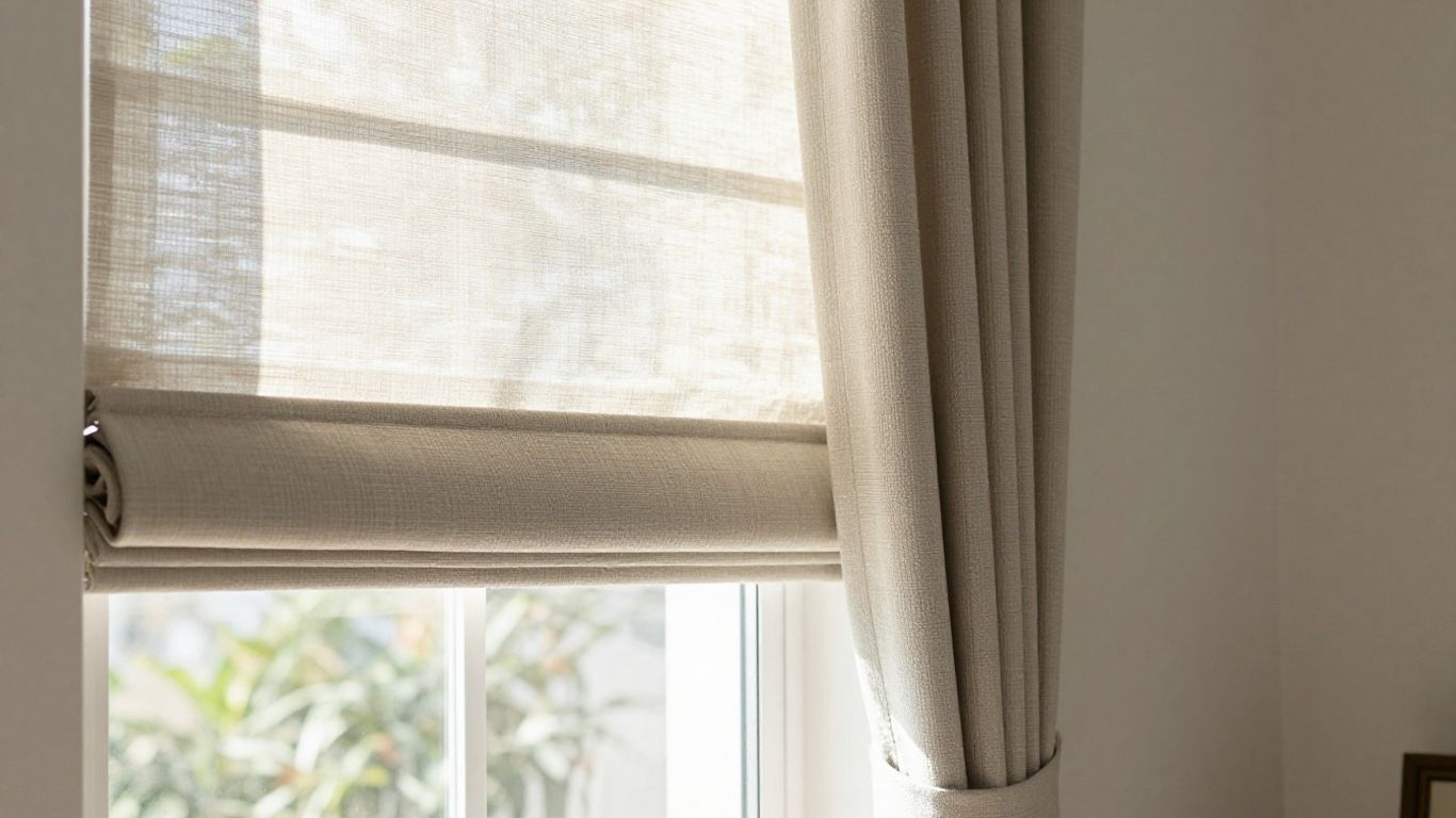 Elegant window treatments in a sunlit living room.