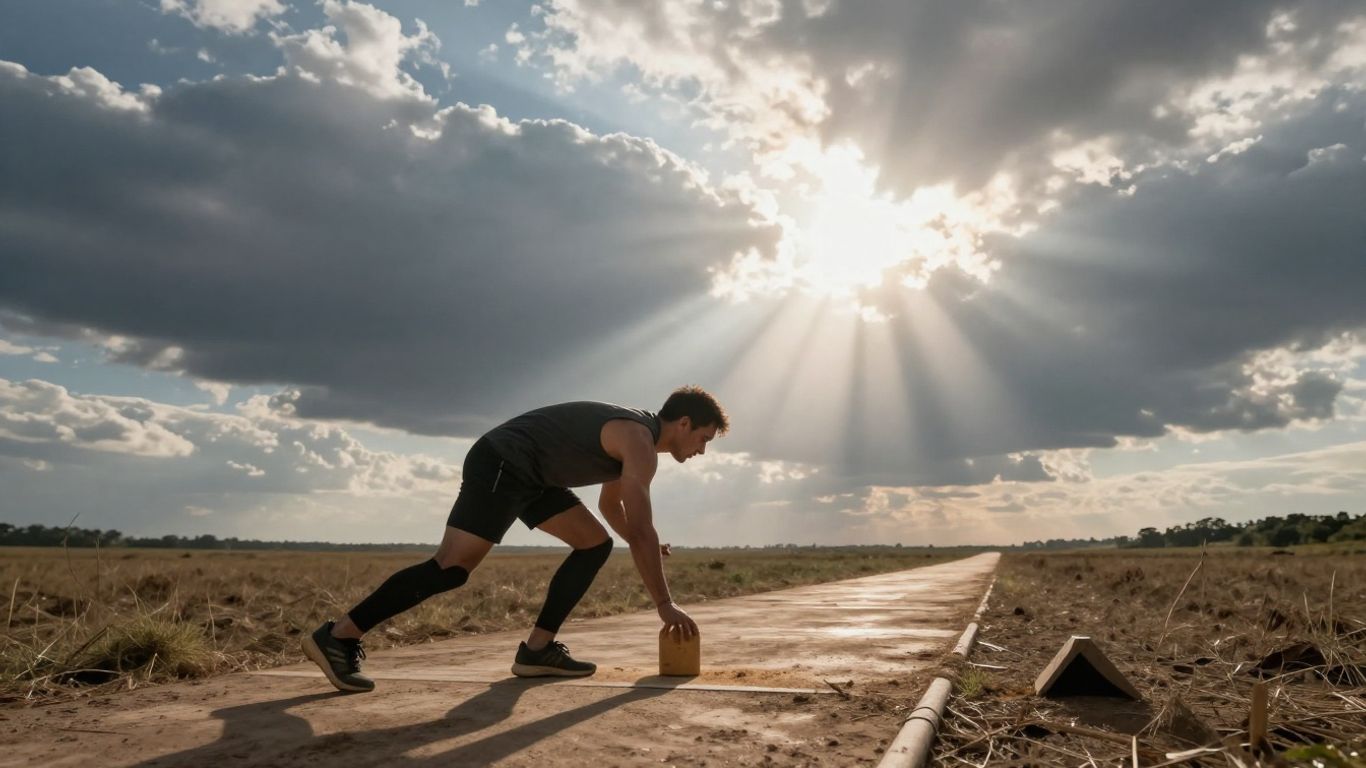 Person overcoming obstacle course, symbolizing mental toughness.