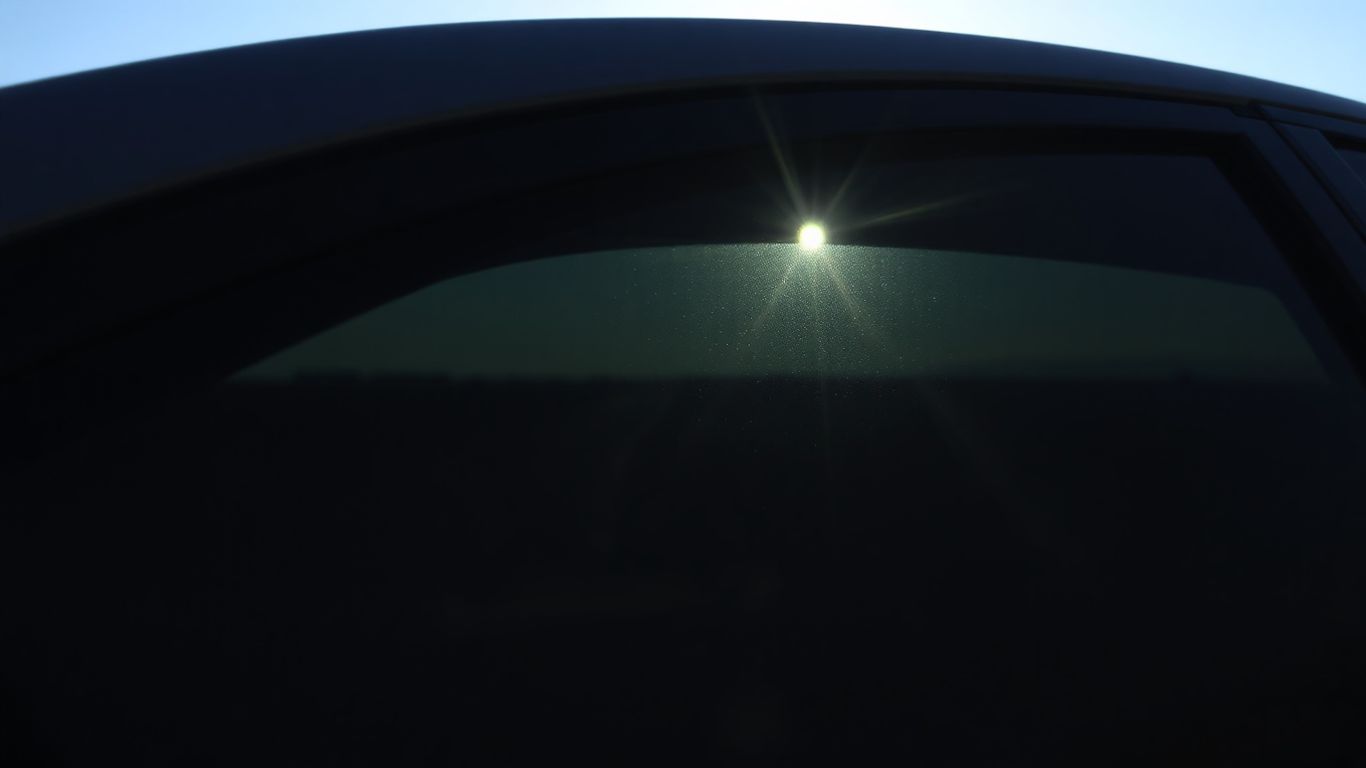 Car window with dark tint in Texas