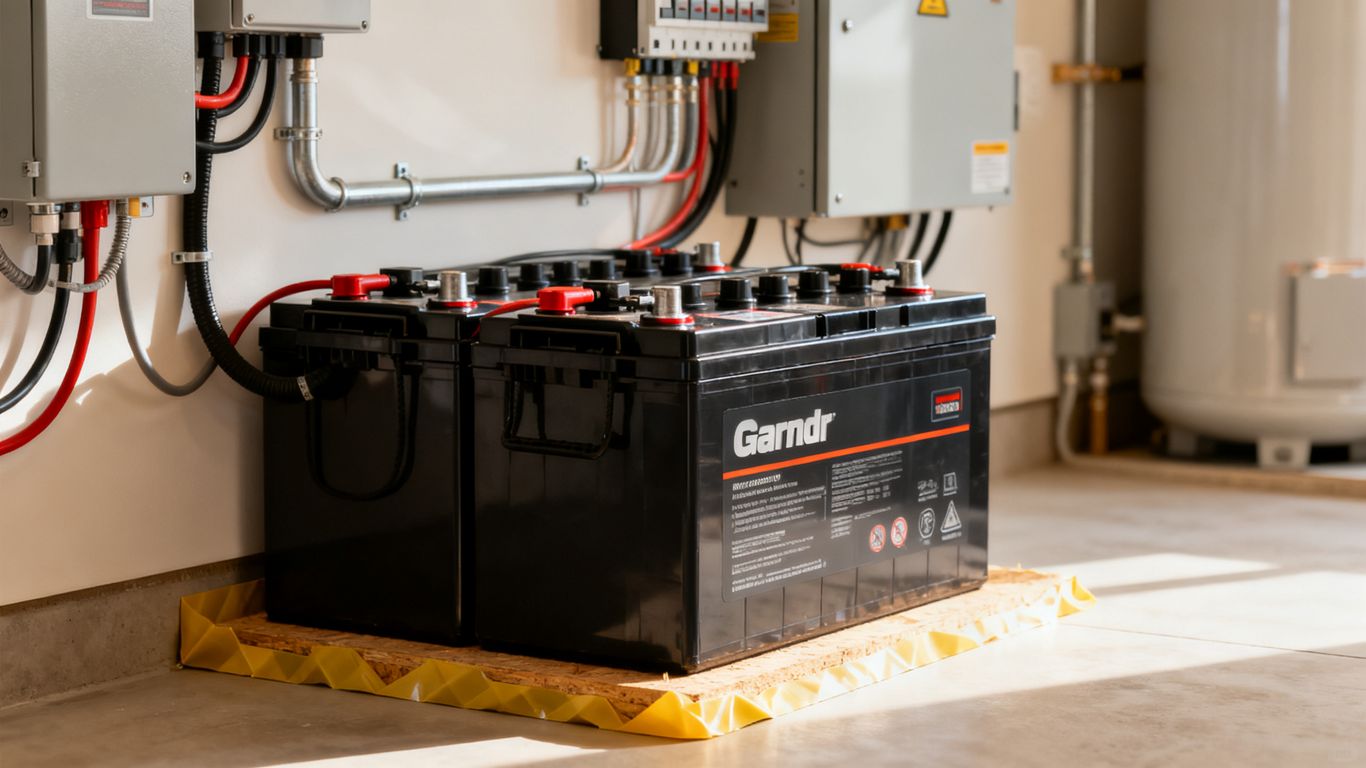 Installation résidentielle de batterie dans un local ventilé