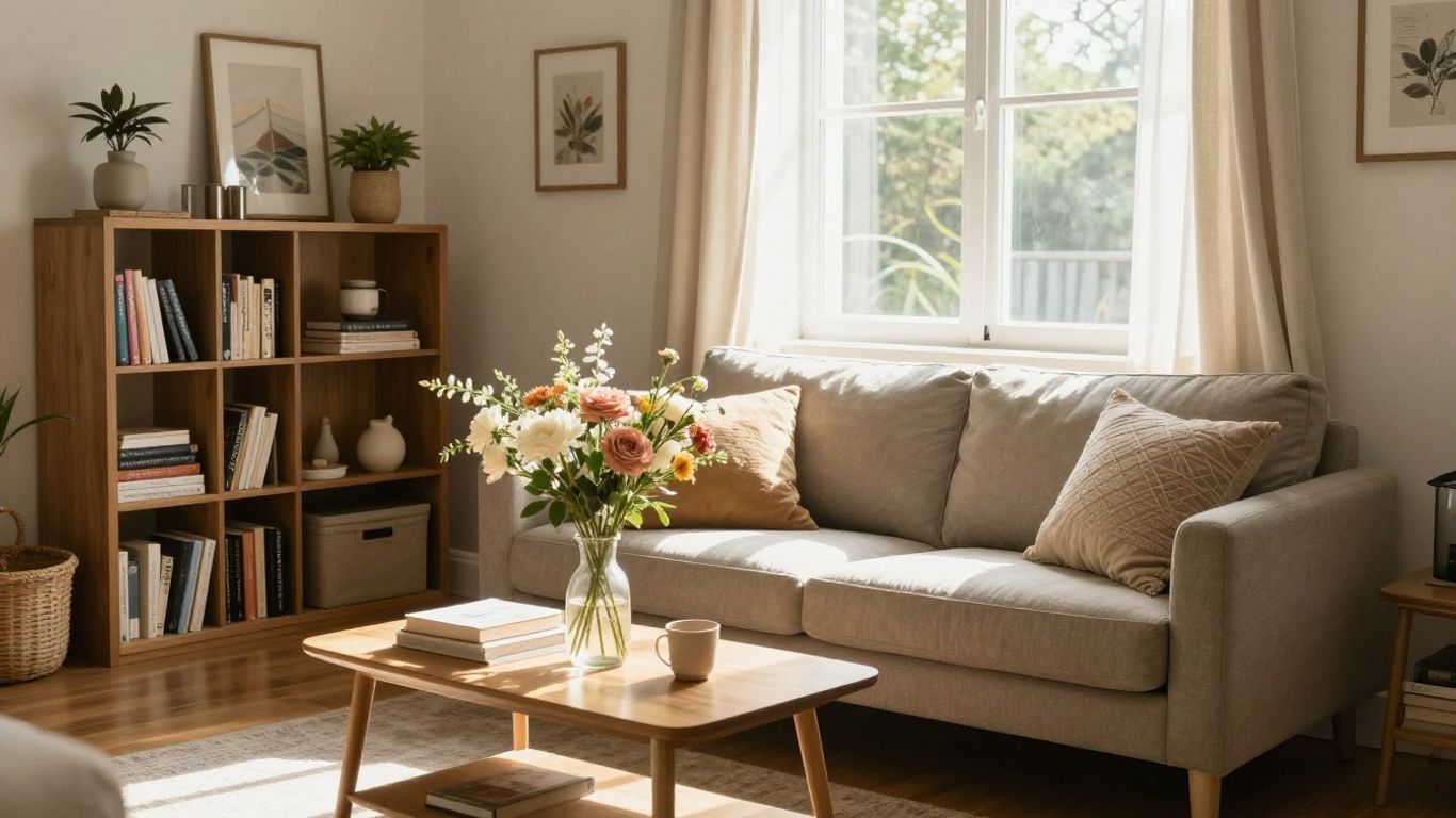 Budget-friendly Airbnb living room decor