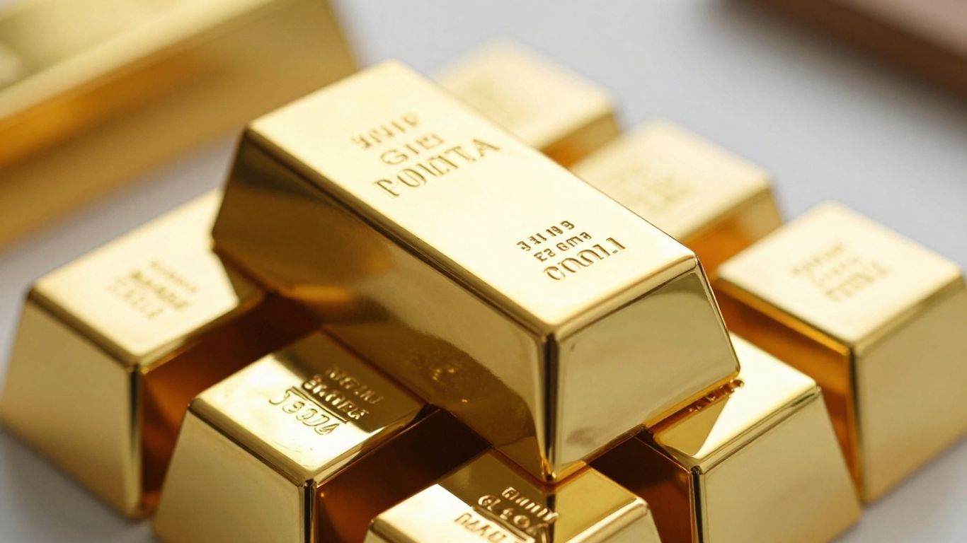 Lingots d'or brillants empilés en Suisse.