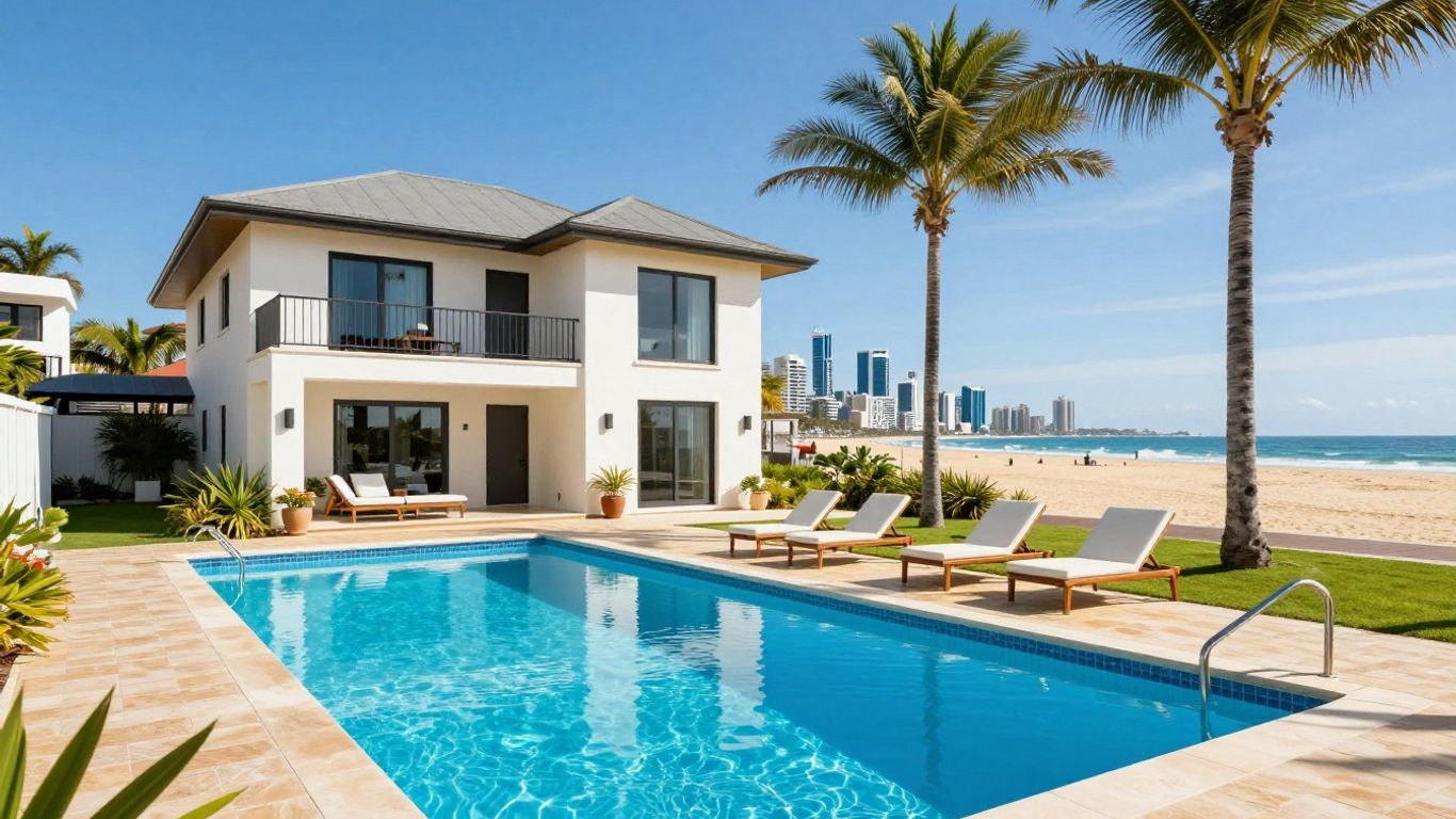 Luxury holiday house with pool in Surfers Paradise, Gold Coast.