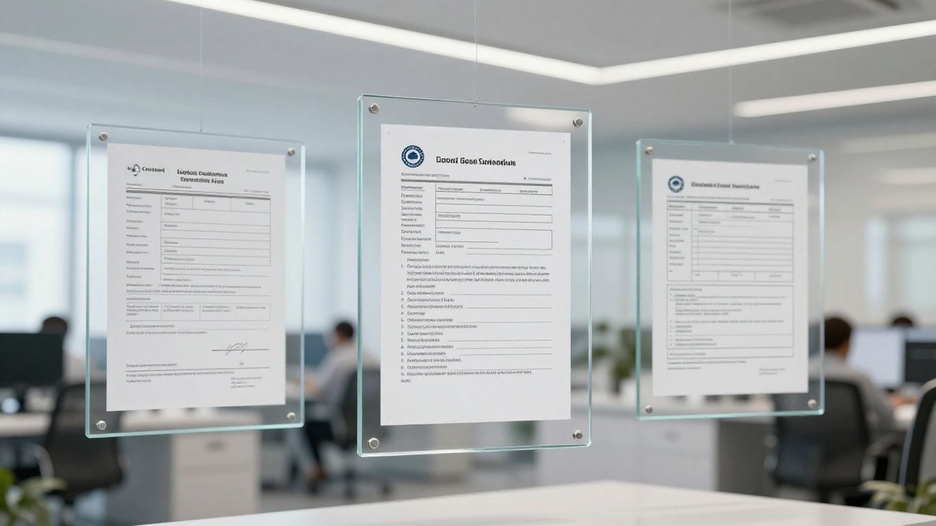 Digital interface showing customs compliance documents