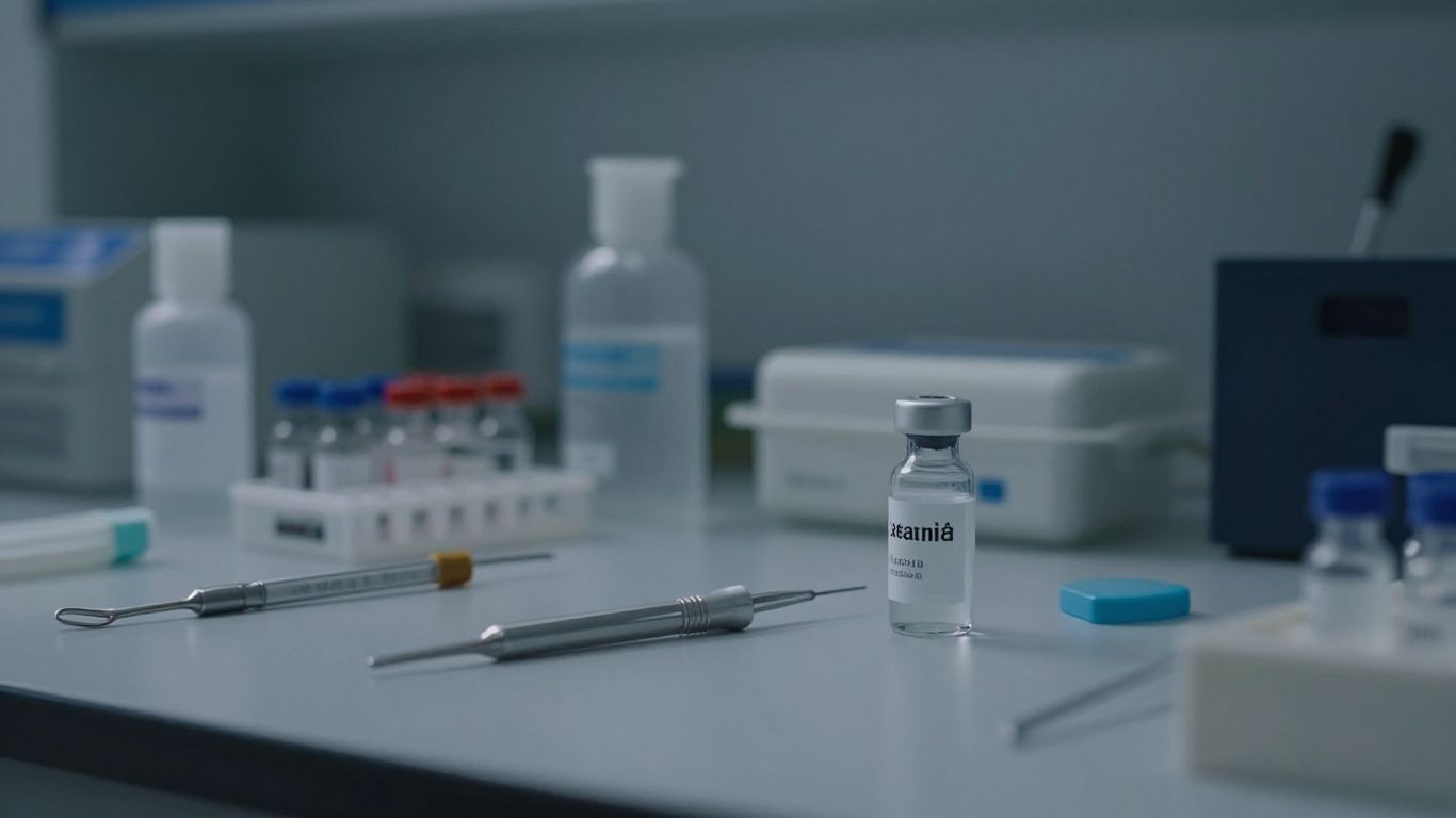 Ketamine treatment preparation in a sterile lab.