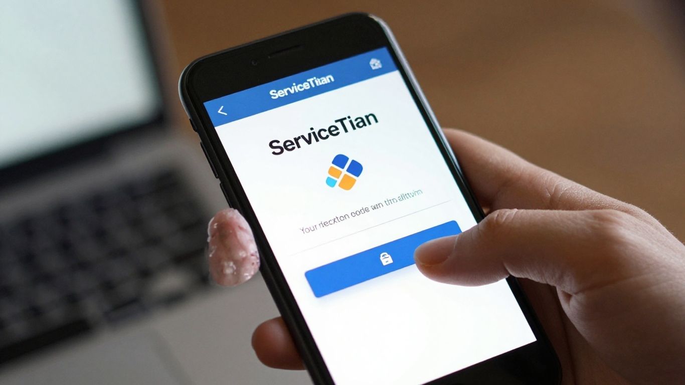 ServiceTitan login screen on a smartphone