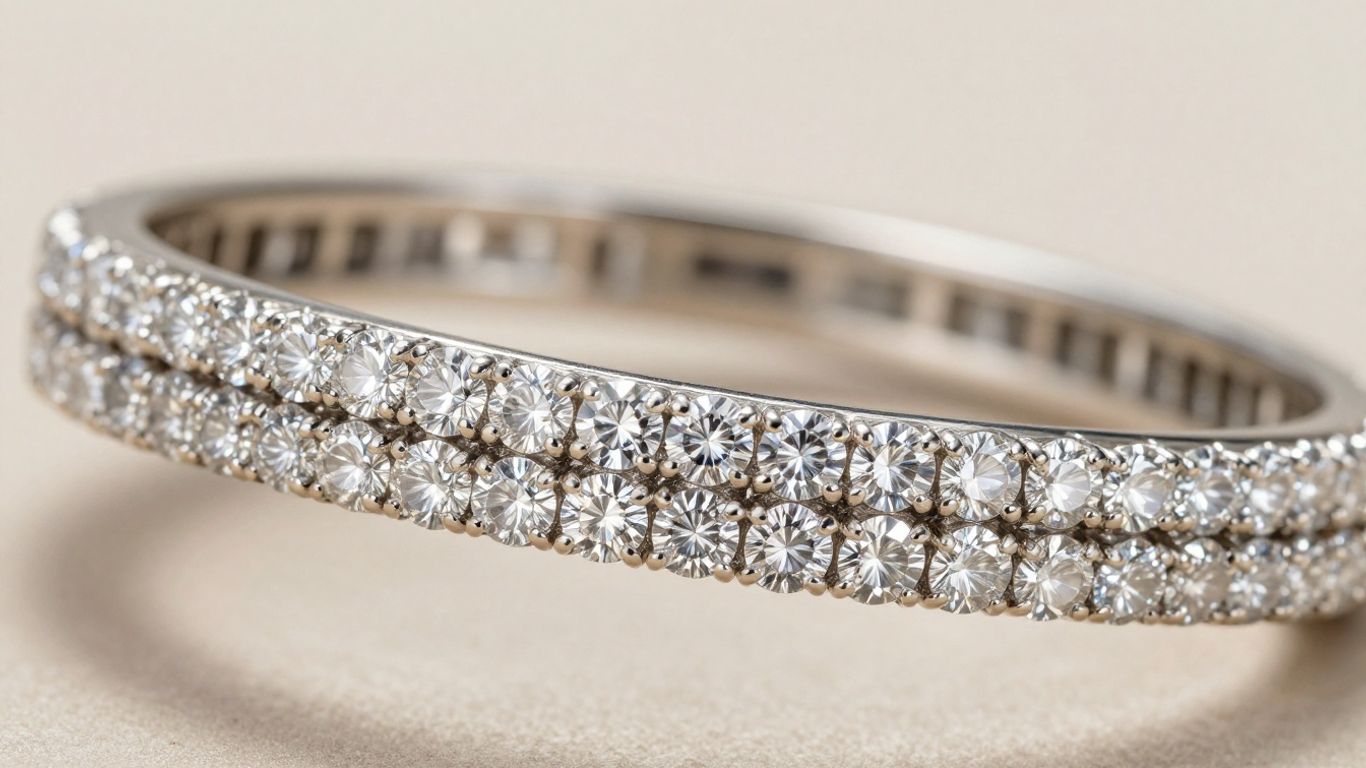 Elegant diamond bangle with sparkling diamonds.