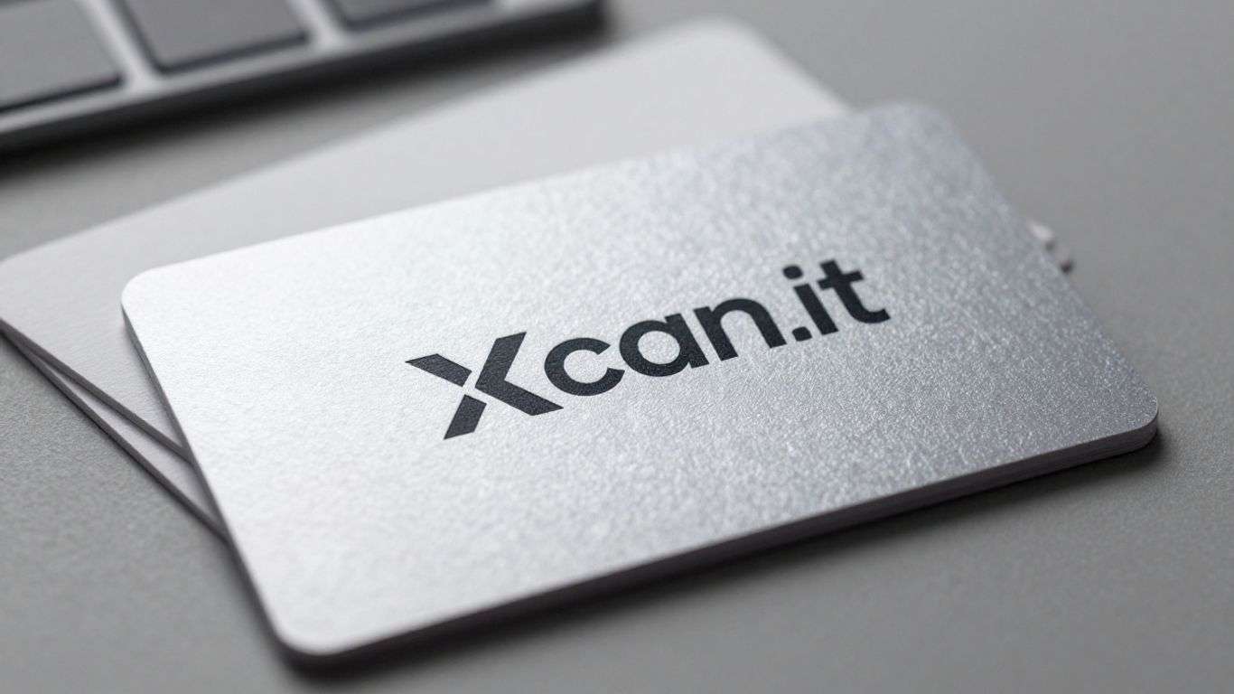 Modern Xcan.it business card with minimalist design.