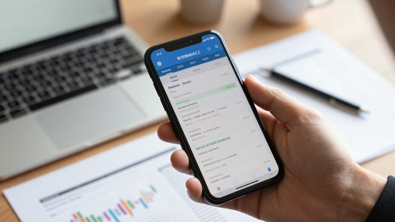 Trading chart on a smartphone screen.